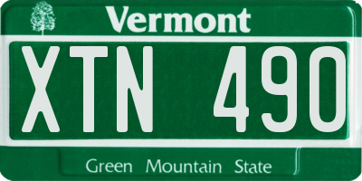 VT license plate XTN490