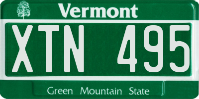 VT license plate XTN495