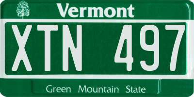 VT license plate XTN497