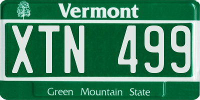VT license plate XTN499