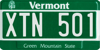 VT license plate XTN501