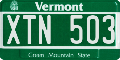 VT license plate XTN503
