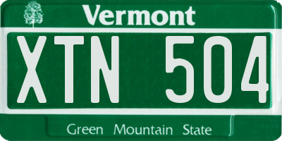 VT license plate XTN504