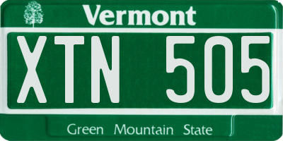 VT license plate XTN505