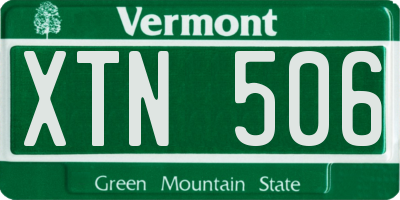 VT license plate XTN506