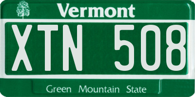 VT license plate XTN508
