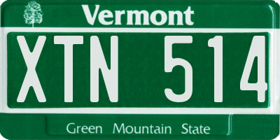VT license plate XTN514