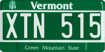 VT license plate XTN515