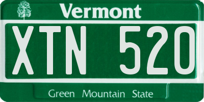 VT license plate XTN520