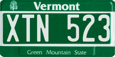 VT license plate XTN523
