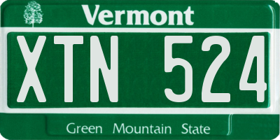 VT license plate XTN524