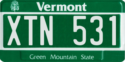 VT license plate XTN531