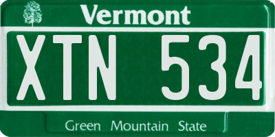 VT license plate XTN534