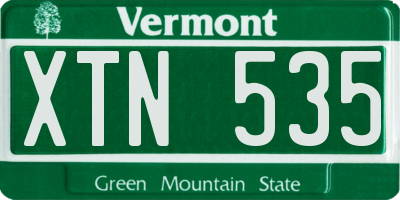 VT license plate XTN535
