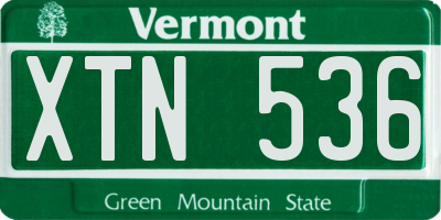 VT license plate XTN536