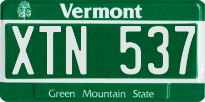 VT license plate XTN537