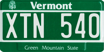 VT license plate XTN540