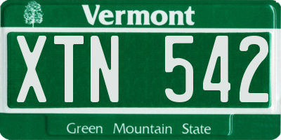 VT license plate XTN542