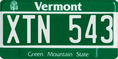 VT license plate XTN543