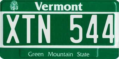 VT license plate XTN544