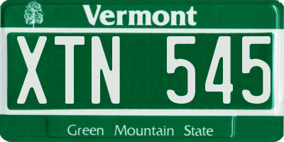 VT license plate XTN545