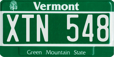 VT license plate XTN548