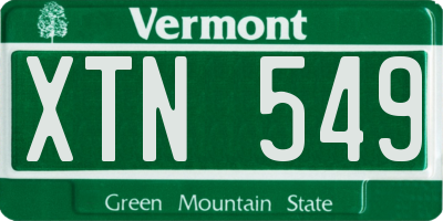 VT license plate XTN549
