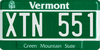 VT license plate XTN551