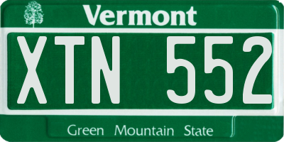 VT license plate XTN552