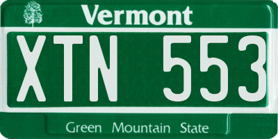 VT license plate XTN553