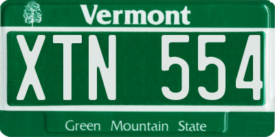VT license plate XTN554
