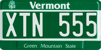 VT license plate XTN555