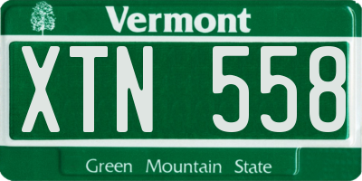 VT license plate XTN558