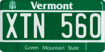 VT license plate XTN560