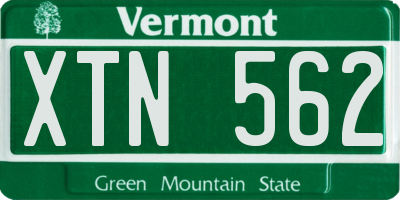 VT license plate XTN562