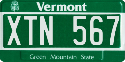 VT license plate XTN567