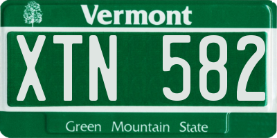 VT license plate XTN582