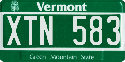 VT license plate XTN583