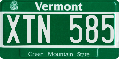 VT license plate XTN585