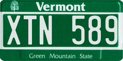 VT license plate XTN589