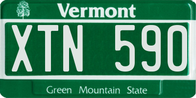 VT license plate XTN590