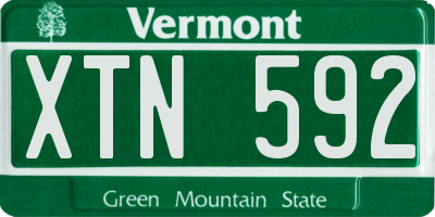 VT license plate XTN592
