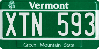 VT license plate XTN593