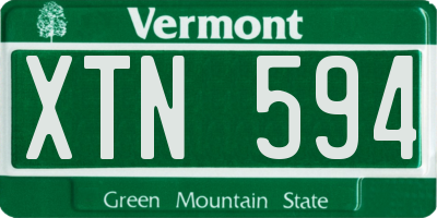 VT license plate XTN594