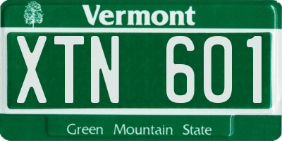 VT license plate XTN601