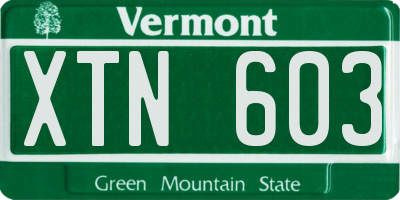 VT license plate XTN603