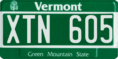 VT license plate XTN605