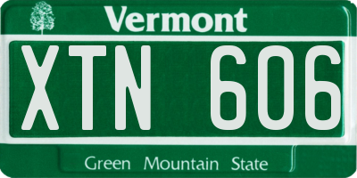 VT license plate XTN606
