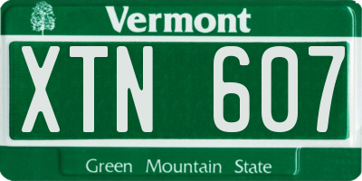 VT license plate XTN607