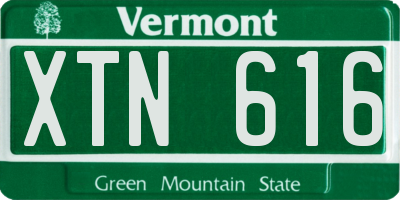 VT license plate XTN616